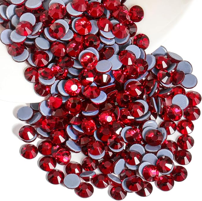 Beadsland Hotfix Rhinestones, 1440pcs Flatback Crystal Rhinestones for Crafts Clothes DIY Decorations, Dark Siam, SS20, 4.6-4.8mm