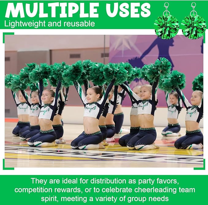 24 Pcs Cheer Pom Pom Keychain Cheerleader Gift Cheering Keyring Camp Team Gift