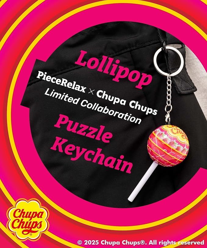 PieceRelax Chupa Chups X 3D Puzzle Keychain 24 Plastic Pieces - Chups My Flavor - Portable Key Ring Unique Gifts