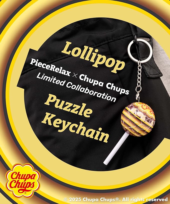 PieceRelax Chupa Chups X 3D Puzzle Keychain 24 Plastic Pieces - Chups My Flavor - Portable Key Ring Unique Gifts