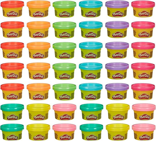 Play Doh Bulk Handout 42-Pack of 1-Ounce Modeling Compound Cans, Christmas Stocking Stuffer Gifts, Prizes, & Party Favors, Kids Arts & Crafts, Preschool Toys, Ages 2+ (Amazon Exclusive)