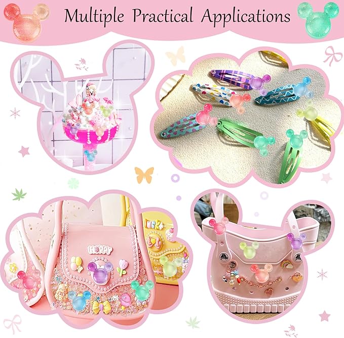 49Pcs Cute Slime Charms Bulk Set – Kawaii Accessories Flatback Resin Charms for Crafts, Mini Resin Animals Embellishments for Nail,Phone Junk Cases, Hairpins Scrapbooking& DIY Decoration (Gradient)