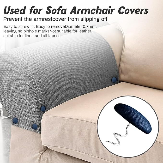 Decorative Upholstery Tacks with Cloth Heads, Twist Pins for Slipcovers, Bedskirts, Headliner Installation (24, Dark Blue)
