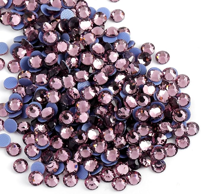 Beadsland Hotfix Rhinestones, 2880pcs Flatback Crystal Rhinestones for Crafts Clothes DIY Decoration, Light Amethyst, SS6, 1.9-2.1mm