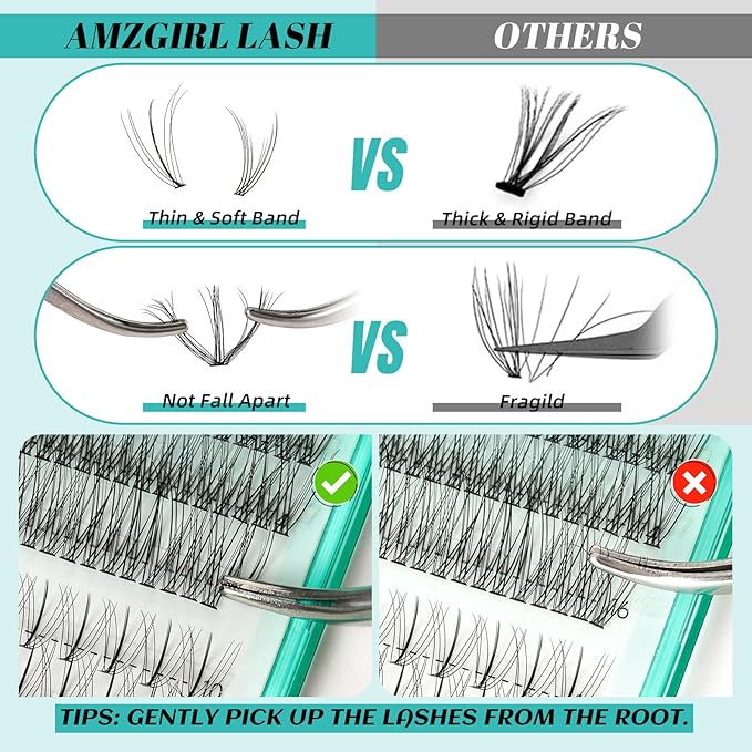 Lash Clusters Wispy 348PCS Eyelash Extension DIY Multi-Type Faux Bottom Lashes Lash Extension Natural Look Cluster Eyelash Extensions Soft False Eyelashes at Home for Beginners(D-Mix5-16mm)