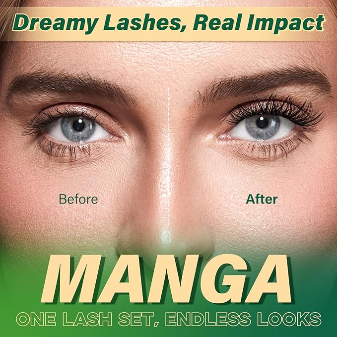 KEYYOULASH Manga Lash Clusters 8-18mm Fairy Eyelash Clusters Natural DIY Lash Extension Wispy with Soft Thin Band(MG04)