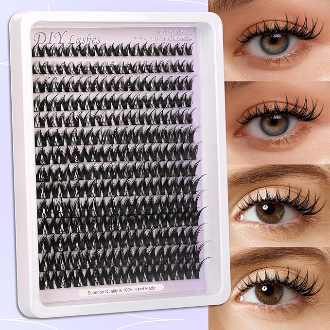 Lash Cluster Eyelash Extension Kit Natural Wispy Lash Clusters Kit Lash Extension Kit Manga Individual Lashes 140pcs C-Curly 8-16mm Individual Lashes