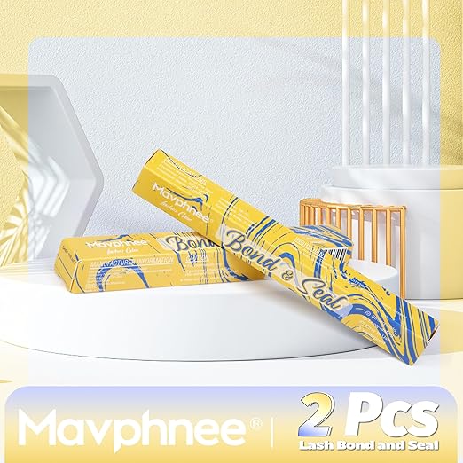 Lash Bond and Seal 2 Pcs Bond and Seal Lash Glue Waterproof Lash Clusters Glue Stong Hold Eyelash Adhesive 72 Hours Long Lasting Eyelash Glue for Eyelash Clusters Eyelash Extensions by Mavphnee