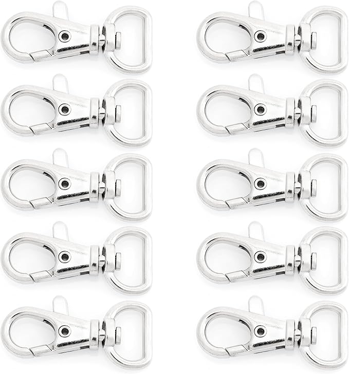 20pcs Swivel Lobster Claw Clasp Trigger Snap Hooks for Purse Making Macrame Lanyard Clip CSPS (1/2 Inch, Silver)