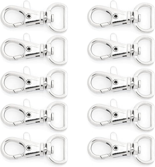 20pcs Swivel Lobster Claw Clasp Trigger Snap Hooks for Purse Making Macrame Lanyard Clip CSPS (1/2 Inch, Silver)