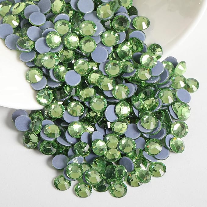 Beadsland Hotfix Rhinestones, 288pcs Crystal Rhinestones for Crafts Clothes DIY Decoration, Light Green, SS34, 7.0-7.3mm