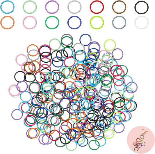 300 Pcs Colored Jump Rings 10mm Iron Metal Jump Rings Close O Ring Connectors Jewelry DIY Findings for Jewelry Keychain Choker Earring Necklaces Bracelet Making