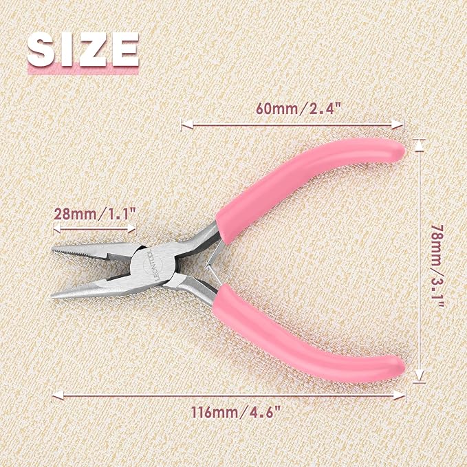 5-Inch Long Nose Pliers with Wire Cutter, Ideal for Jewelry Making, Electrical Work, and More. Durable Carbon Steel Construction, PVC Handle. 4.6 x 3.1 x 0.4" (116 x 78 x 9 mm).
