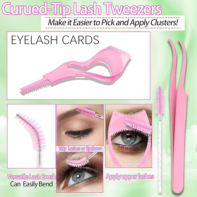 YIDUO Lashes Clusters Kit 1846Pcs Bulk Packs Volume False Eyelash Extensions D Curl Wispy Individual Eyelashes, Volume Studio Effect, Wholesale Large Pack with Glue&Seal|Tweezers|Removers|Cleanser