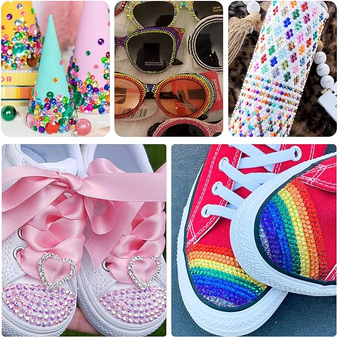 15000PCS 4MM Resin Jelly Rhinestones for Crafts Nails, 15 Colors SS16 Flatback Rhinestone Gems for Tumblers Mugs Crocs Shoes Graduation Cap Makeup, Bedazzling Kit with B7000 Glue