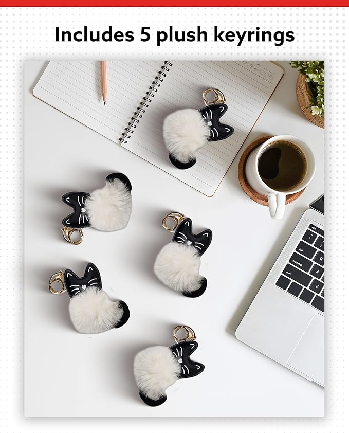 ALPI Super Plush Keychain - Cute Keychain for Bags, Keys, & More - Adorable Purse Charm - Pack of 5