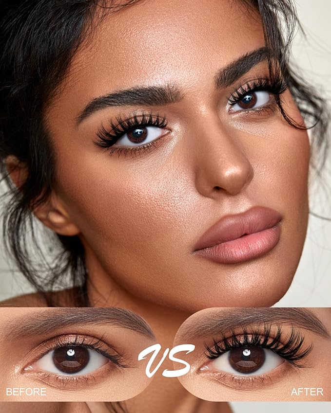 Flora Lash Clusters Kit Wispy Fluffy 8-18mm Hybrid Volume Eyelashes Cluster Extension Kit D Curl Individual DIY False Lash Extension Kit with Lash Bond and Seal, Thin Invisible Black Lash Band