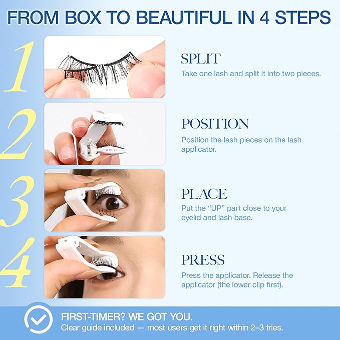 LASHVIEW Magnetic Eyelashes with Applicator Upgrade Soft Magnetic Eyelashes Natural Look Reusable No Glue or Eyeliner Needed Easy to Wear and Remove (RC24)