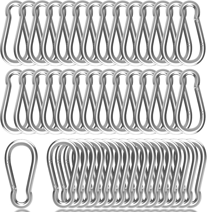 Carabiner Clip Spring Snap Hook, Heavy Duty Spring Snap Hook, Quick Link Keychain Clip for Keys Swing Set Camping Fishing Hiking Traveling