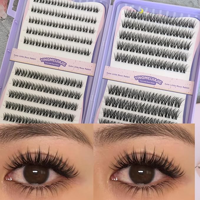 Clicar 10-16mm magnetic eyelashes,C-D Curvature lash clusters kit,3D Wispy Lashes Clusters DIY Lash Extension Kit,No need Glue (220pcs 10-16mm 60D)