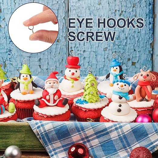 AUGSUN Eye Screws, 300PCS 0.63 Inch Screw Eyes Hooks Heavy Duty Screw Eyes Bolts Hooks Ring Screws for Hanging Artwork