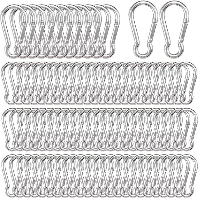 Carabiner Clip Spring Snap Hook, Heavy Duty Spring Snap Hook, Quick Link Keychain Clip for Keys Swing Set Camping Fishing Hiking Traveling