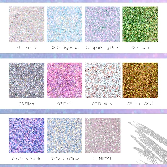 DAGEDA Body Glitter Gel, Roll-on Face Glitter for Mermaid Makeup Festival Rave Accessories, Holographic Hair Glitter Gel,Body Shimmer Halloween Makeup for Rave Party (Dazzle)