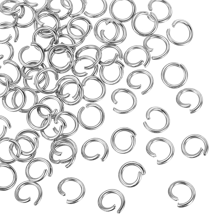 MECCANIXITY Open Jump Rings,5.6mmx8mm 316 Stainless Steel Split O Jump Rings Connector 1.2mm Thick Jewelry Making Supplies for Bracelet Necklace Pendant DIY,Pack of 110