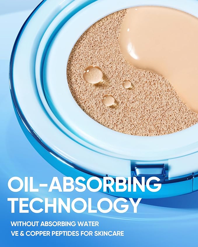 Velvet Matte Cushion Foundation Blue #02 Ivory| Full Coverage,12H Oil Control,Ideal for Oily & Combination Skin,Waterproof,Long-Lasting, Lightweight, Hydrating,Transfer-Proof