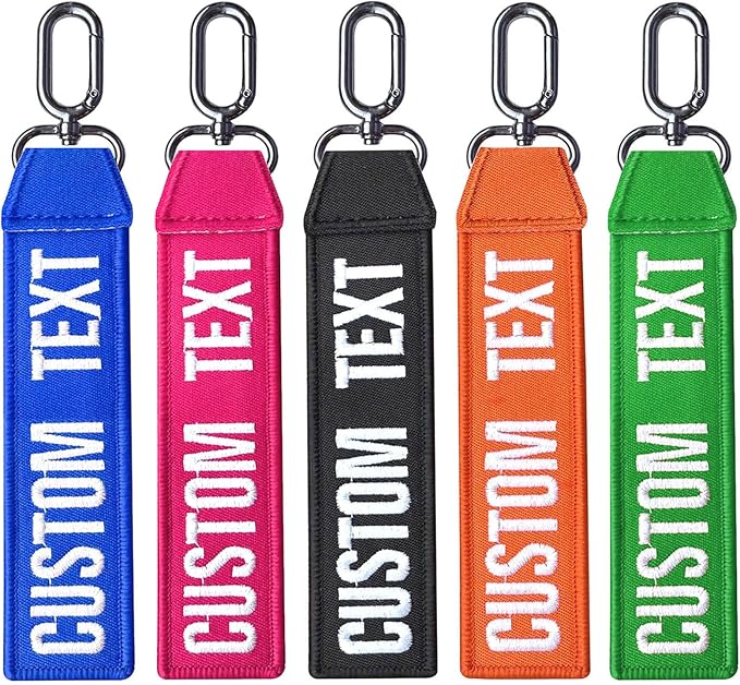 Personalized Embroidery Keychain, Custom Double Sided Embroidery Luggage Tags, Name Key Chain, Colorful Women/Men Keychains Private Fobs, Personalized Gift for Couples, Families, Friends