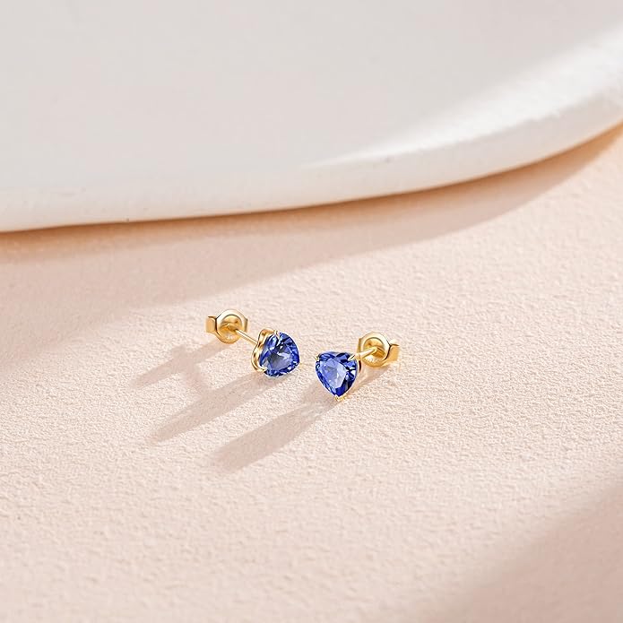 FANCIME 14k Solid Yellow Gold Stud Earrings Gemstone Prong Cluster Stud Earrings Fine Jewelry Gifts for Her Mom Women Wife