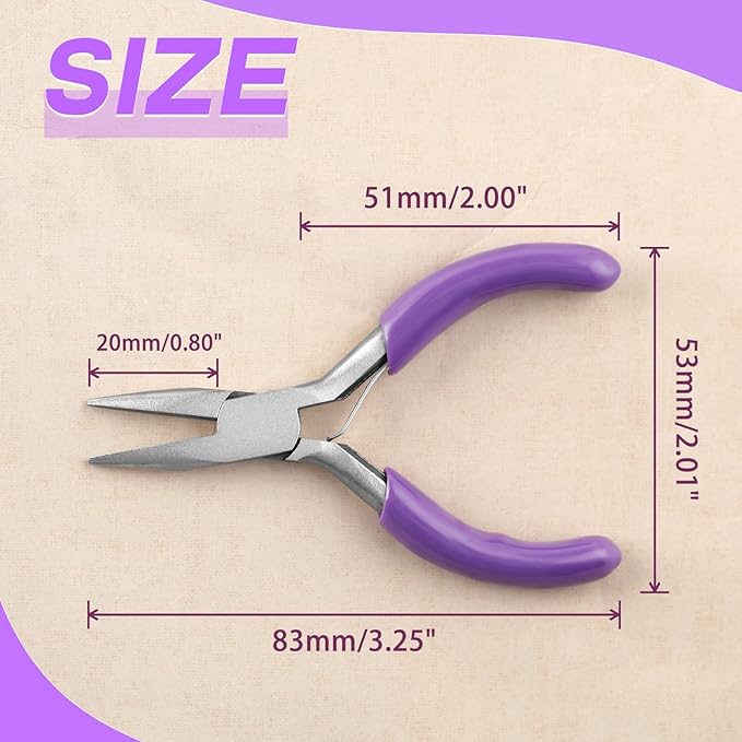 SPEEDWOX 3 Inch Chain Nose Pliers - Miniature Pocket Plier for Jewelry Making