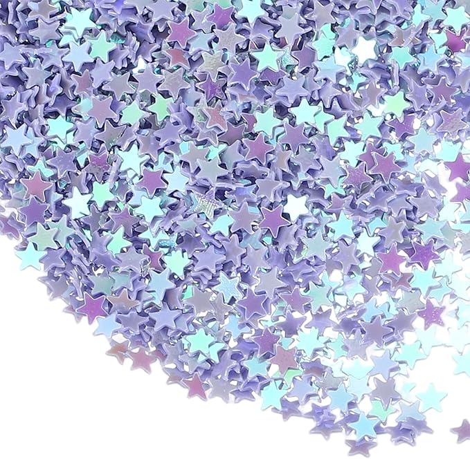 uxcell 1.94oz(55g) Star Glitter Confetti, 3mm Art Craft Glitter Holographic Sequins Table Confetti Laser Sequins for Crafts DIY Nail and Party Wedding Festival Decoration, Light Purple