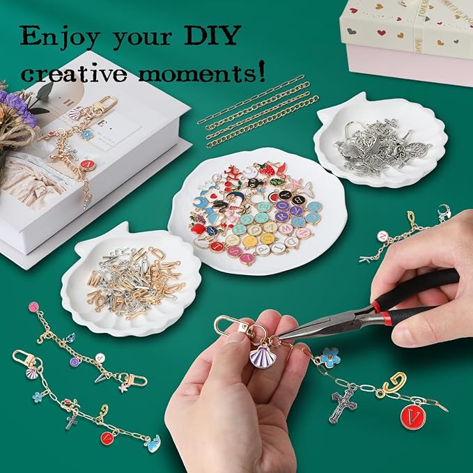 SUTROMA 501pcs Lip Gloss Charms Keychain Kit | Bag Charm Kit with 138 Charms 10 Keychain Clips 40 Extender Chains 1 Jewelry Plier | Jewelry Making Supplies for DIY Key Chain Making