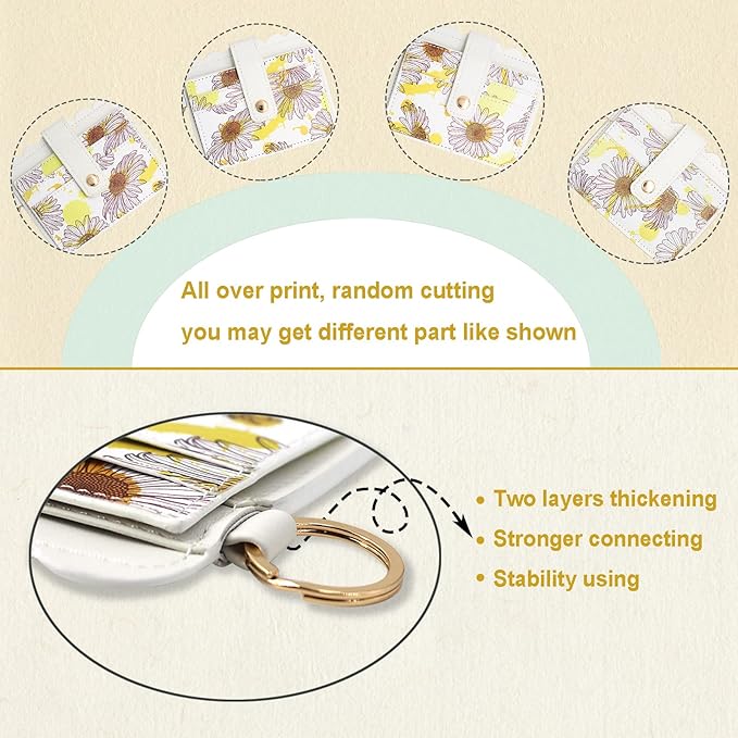 Keychain Wallet Wristlet Small Credit Card Holder Bracelet Key Chain Purse Bangle Tassel Beads Key Rings for Women