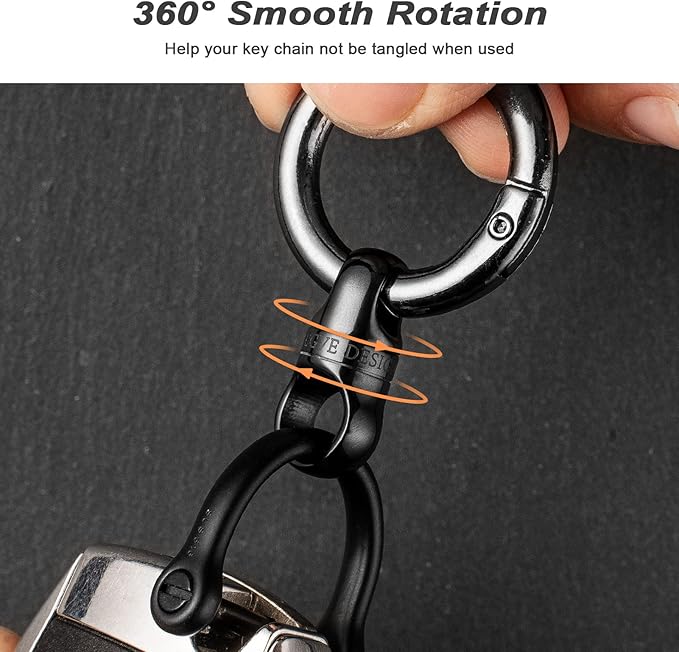 TISUR Titanium Key Ring, Key Chain Rings Heavy Duty Swivel Keyrings Carabiner Keychain For Men And Women Key Chain Assecories