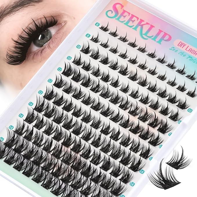Lash Clusters Thick Manga Lash Clusters Thin Band Spiky Doll Eyelash Clusters with Crisscross Doe Eyed Spike 132 Pcs Individual Lashes for DIY Cosplay Japan Korean Eyelash Extensions (Lily)