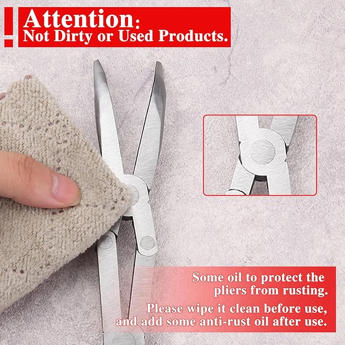 13 Inches Dual Pivot Pliers Double Joint Bent Long Nose Dual Material Pliers with Serrated Jaw 45 Degree Extra Long Reach Compound Action Pliers for Hard to Reach Narrow Spaces