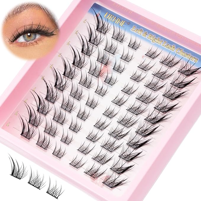 URNNE Manga Lashes Fluffy Faux Mink Lashes Natural Look 10 Pairs Wispy False Eyelashes C Curl Anime Lashes (Wispy02)