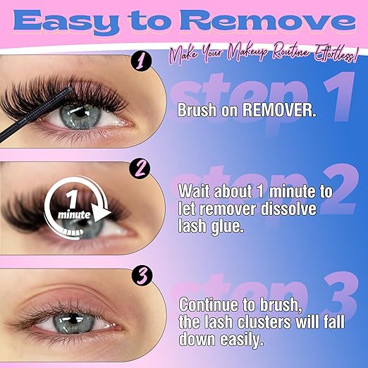 Mavphnee Lash Bond and Seal Kit - Waterproof Cluster Lashes Glue with Strong Hold Eyelash Adhesive and Remover for DIY Eyelash Extensions