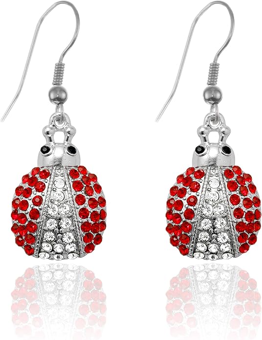 Inspired Silver - Silver Customized Charm French Hook Drop Earrings with Cubic Zirconia Jewelry