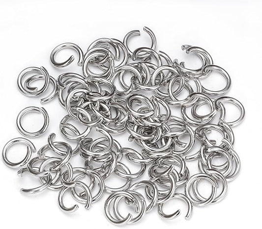 1500Pcs 8mm Stainless Steel Open Jump Rings 16 Gauge Metal O Rings Single Loop Connectors for Jewelry Necklaces Bracelet Earrings Keychains Chainmail DIY Making