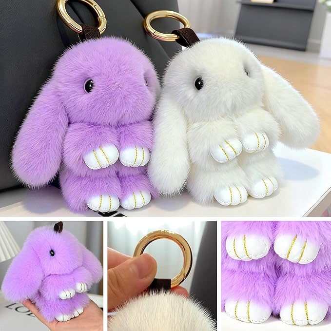 Cute Plush Keychain, Car Pendant, Bag Purse Backpack Charm Accessory, Gift for Girls Women