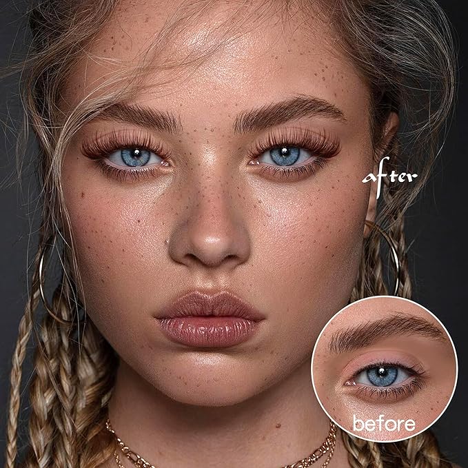 Brown Lash Clusters Wispy Natural Eyelash Clusters Eyelash Extensions 196pcs D-Curly DIY Individual Lashes Extensions