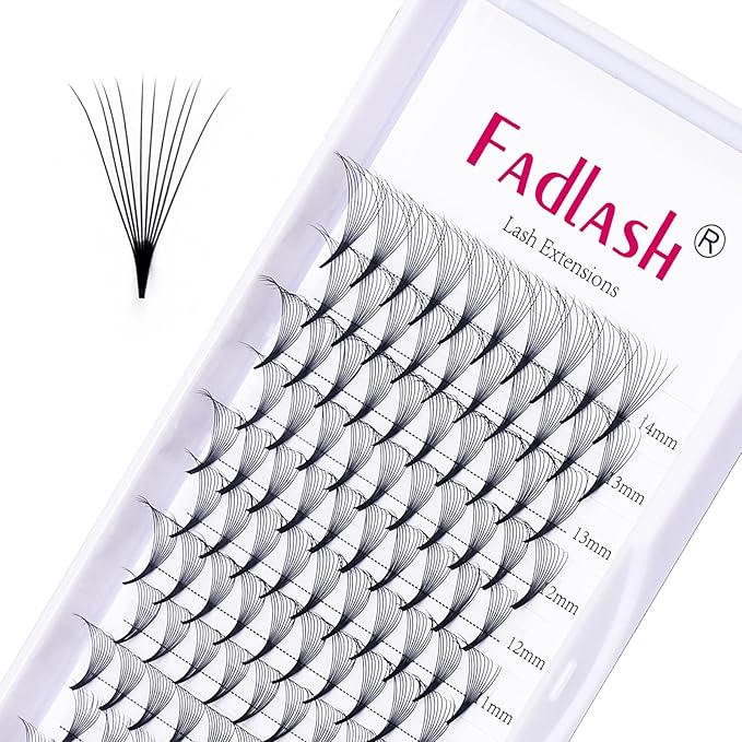 Lash Extension 10D Premade Volume Eyelash Extensions .05 .07 Thickness Premade Lash Fans Pointed Base Middle Stem Eyelash Extension Supplies(10D-0.05-D，Mix 8-14mm)