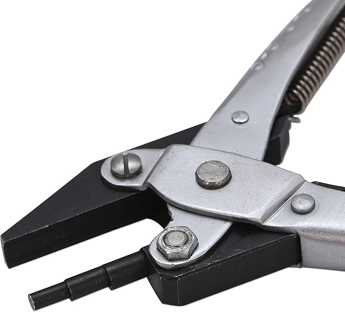 The Beadsmith 3-Step Round and Concave Nose Parallel Plier, Loops 3, 4, 5mm, 5.5 inches (140mm), Steel Tool for Jewelry Making, with Spring