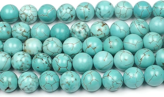 MJDCB Best Sellers Stone Beads Turquoise Round Loose Beads for Jewelry Making DIY Bracelet Necklace (4mm)
