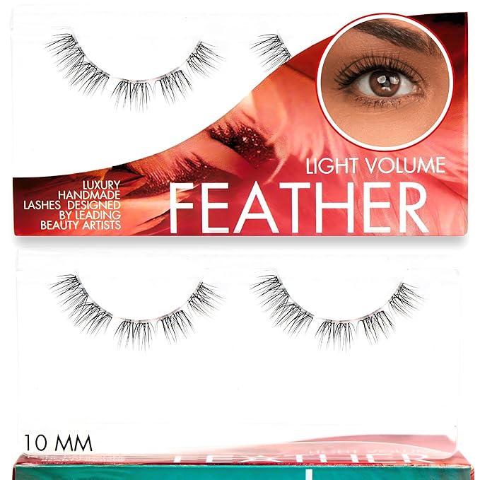 GAZELLE Luxury Natural Lash Clusters, Soft Korean Silk PBT Fibers, DIY Cluster Eyelash Extensions, Comfortable Wear, Lasts 10 Days – Feather – 10mm
