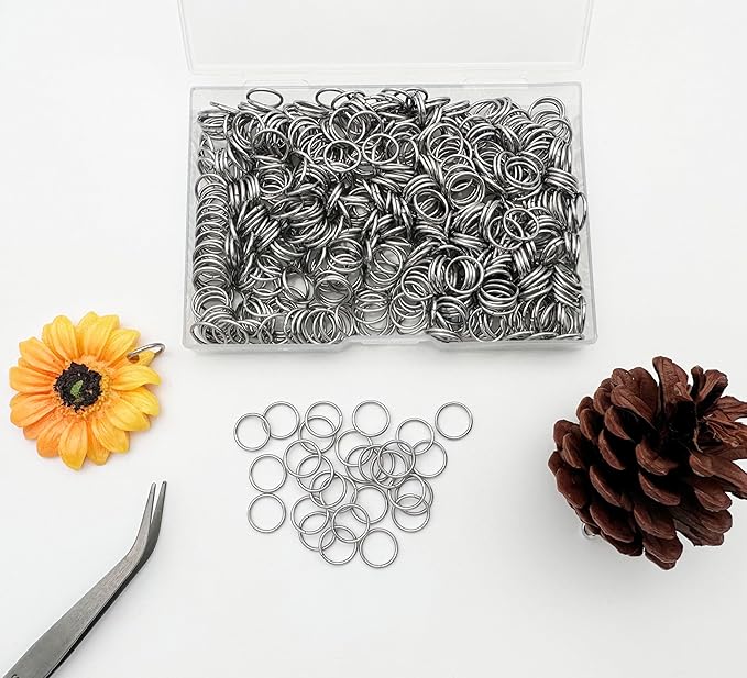304 Stainless Steel O Ring,600 Pcs Jump Rings,12MM Open/Close Jump Ring, Loop Contactors for Jewelry Making,DIY Crafts, Industrial Repair 1.2MM Thickness (16 Gauge)