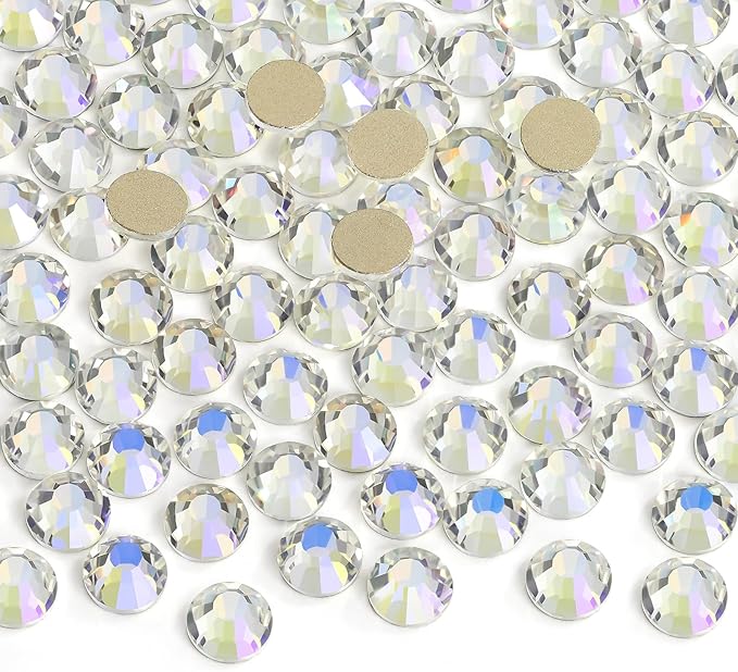 2880pcs Flatback Rhinestones Glue Fix Crystal Glass Diamantes Gems for Crafting Nail Art Crafts Decorations Clothes Shoes 1.4mm (ss3, Moonlight)